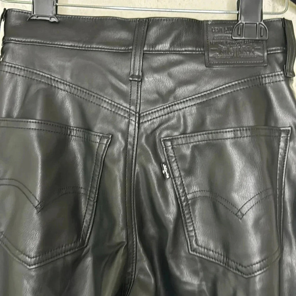 Levi's 70's Flare Faux Leather Pant Leather Night size 25 NWOT - Picture 5 of 14